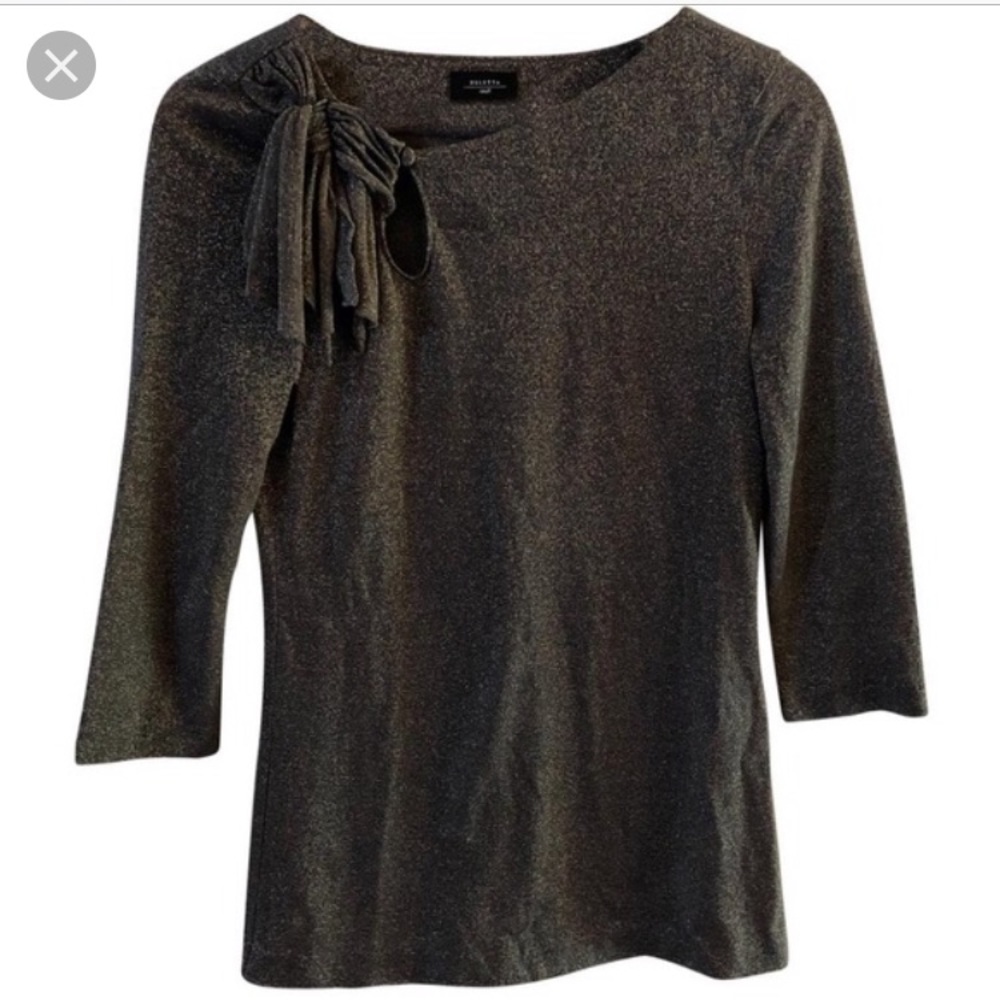 Anthropologie Deletta Metallic Shimmer Top